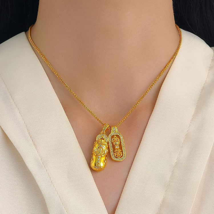 Promosi Ramadan dapatkan kotak hadiah perhiasan -Kalung Pixiu Vajra berlapis emas 24K - Pixiu mendatangkan kekayaan - Vajra dapat menangkal kejahatan - Gandakan keberuntungan Anda