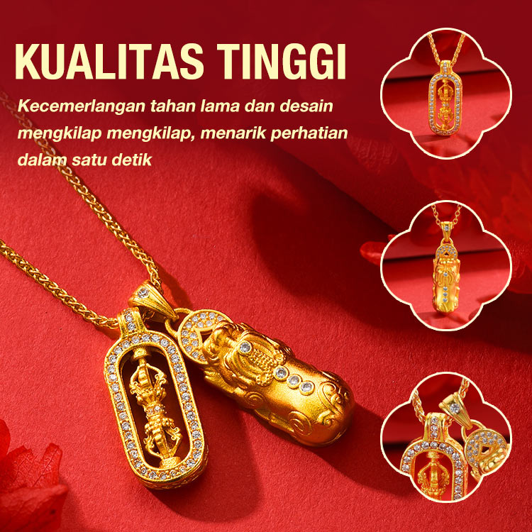 Promosi Ramadan dapatkan kotak hadiah perhiasan -Kalung Pixiu Vajra berlapis emas 24K - Pixiu mendatangkan kekayaan - Vajra dapat menangkal kejahatan - Gandakan keberuntungan Anda