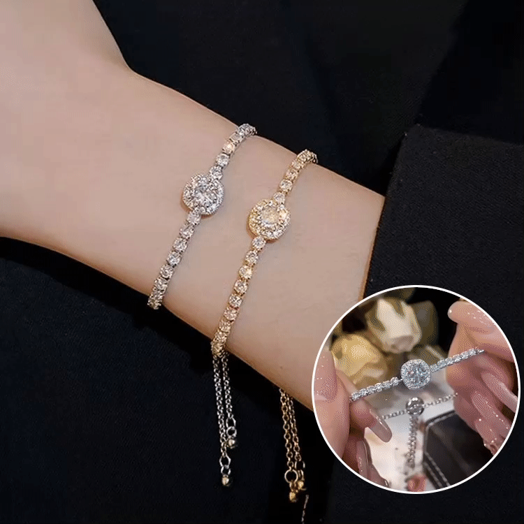 Promosi Tahun Baru - Gelang Moissanite Bersertifikat GRA - Kotak hadiah premium gratis. Panjang rantai dapat disesuaikan. Tersedia 2 warna