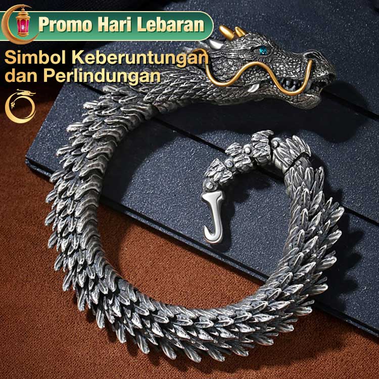 Promosi Ramadhan-Gelang Perak Sterling Premium Kepala Naga - Memberi Anda keberuntungan dan semoga sukses!