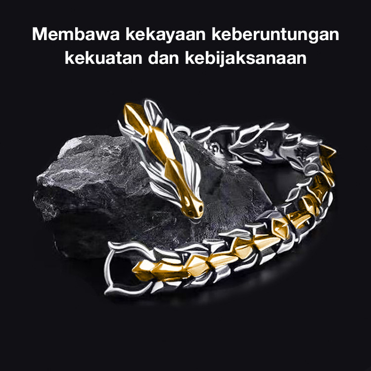 Promosi Ramadhan-Gelang Perak Sterling Premium Kepala Naga - Memberi Anda keberuntungan dan semoga sukses!