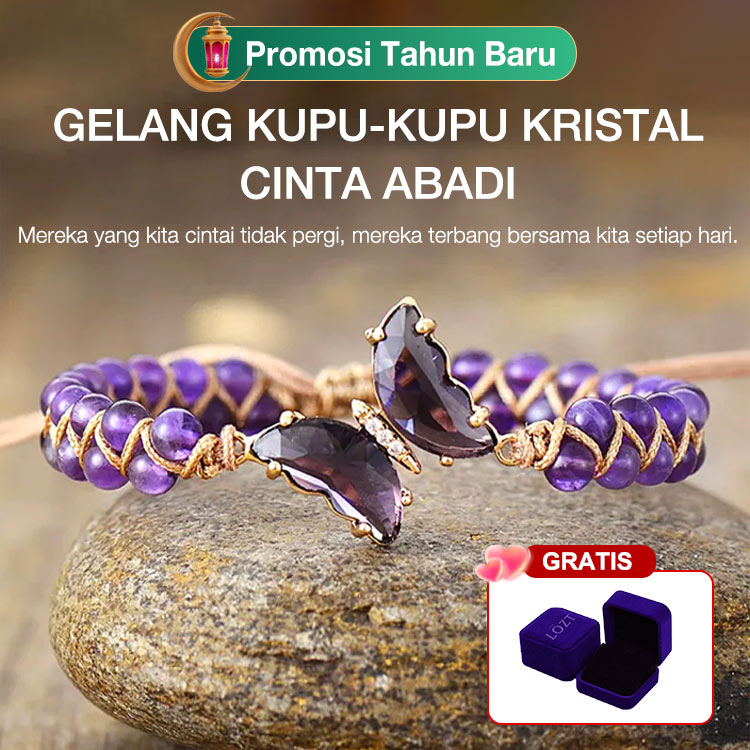 Gelang Kupu-Kupu Kristal Cinta Abadi