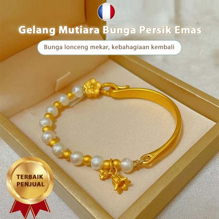 Gelang Mutiara Bunga Persik Lapis Emas 18K-Membawa Keberuntungan dan Kesehatan