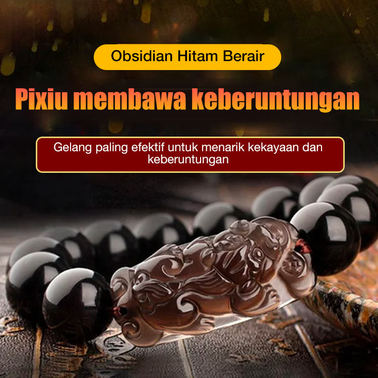 Gelang Pixiu Kekayaan Obsidian