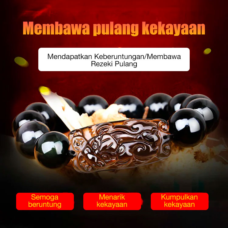 Gelang Pixiu Kekayaan Obsidian