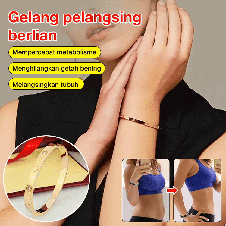 Yang kedua 100rb - Gelang Kesehatan Berlian Baja Titanium - Meningkatkan sirkulasi darah, meningkatkan penurunan berat badan dan meningkatkan metabolisme
