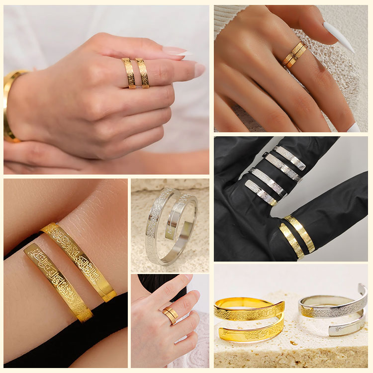 Promosi Ramadhan Beli sekarang untuk mendapatkan kotak perhiasan yang cantik - Cincin Baja Titanium Ayatu Kursi - Doa, Tafakur, Iman