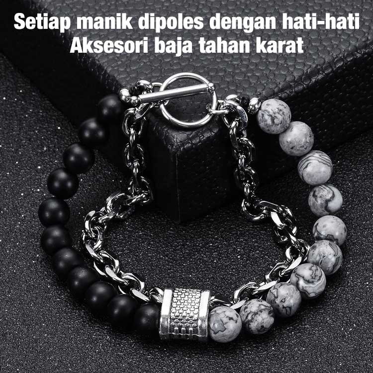 Promosi Ramadhan- Item kedua hanya berharga 70rb - Gelang batu mata harimau tulang naga lapis ganda