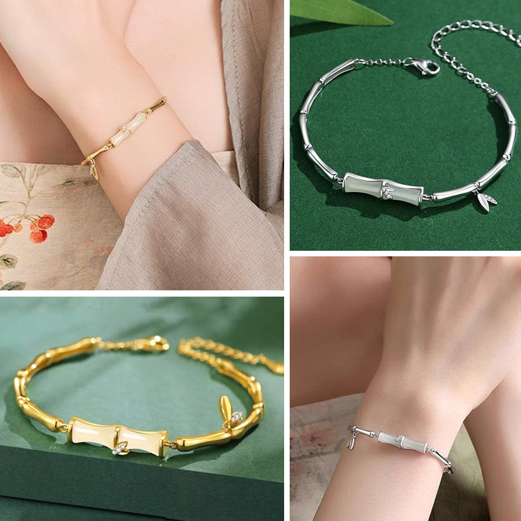 Promosi Ramadhan - Gelang Segmen Bambu Giok Hetian - Membawa kesehatan dan keberuntungan, termasuk kotak perhiasan gratis.