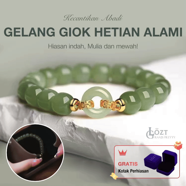 Promosi Sepuluh Ganda-Gelang Giok Hetian Alami-Giok yang sempurna membawa keberuntungan dan kekayaan