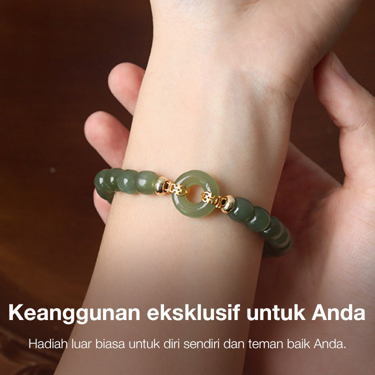 Promosi Sepuluh Ganda-Gelang Giok Hetian Alami-Giok yang sempurna membawa keberuntungan dan kekayaan