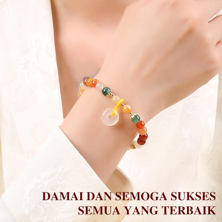 Garansi satu tahun-Gelang gesper perdamaian giok emas alami-Simbol perdamaian, kesehatan dan kekayaan
