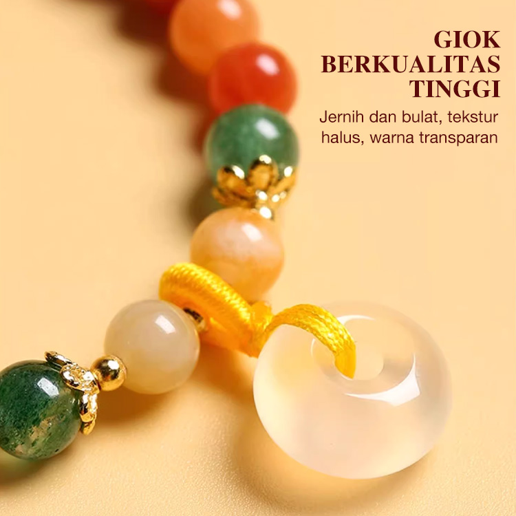 Garansi satu tahun-Gelang gesper perdamaian giok emas alami-Simbol perdamaian, kesehatan dan kekayaan