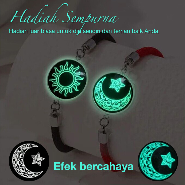 Beli 1 Gratis 1-Gelang Batu Permata Bercahaya Matahari dan Bulan-Matahari dan bulan saling menemani, membawa harapan baik dan keberuntungan!