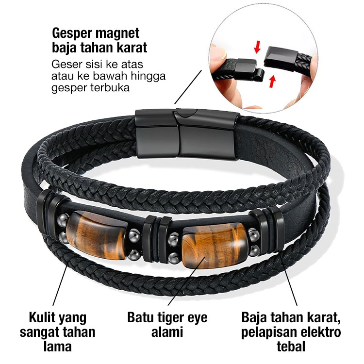 Promosi Ramadhan-Gelang Kulit Kepang Mata Harimau - Membawa kekayaan dan keberuntungan, mengusir energi negatif. Menstabilkan emosi, mengurangi kecemasan - Beli sekarang dapatkan kotak perhiasan gratis