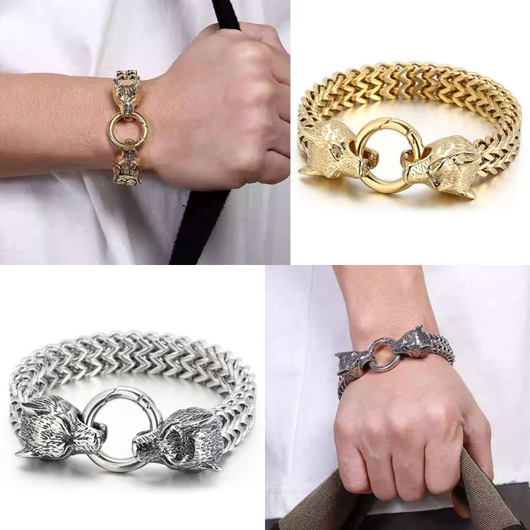 Obral Tengah Tahun 618 - Gelang Serigala Viking - Membawa keberuntungan ekstra dan menonjolkan pesona pria. Kotak perhiasan gratis