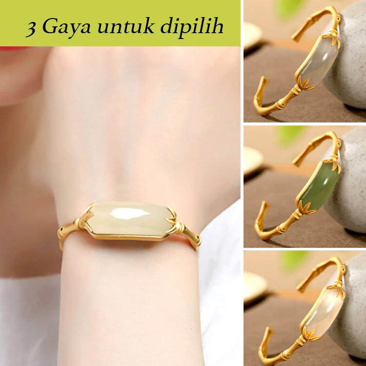 Promosi tahun baru -Gelang Bambu Giok Hetian-Mulia dan Elegan, Barang Bagus untuk Anak Perempuan
