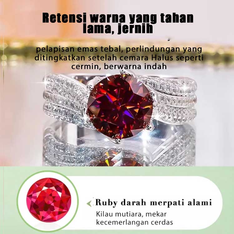 Cincin Berlian Moissanite 3 Karat - Buatan Tangan, Pembukaan yang Dapat Disesuaikan