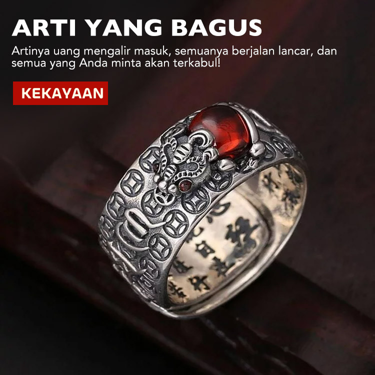 Promosi Hari Kemerdekaan Potongan kedua hanya berharga 70rb - Cincin Ruby Pixiu - Membawa Kekayaan dan Keberuntungan - Unisex, Ukuran Dapat Disesuaikan, Kotak Hadiah Gratis