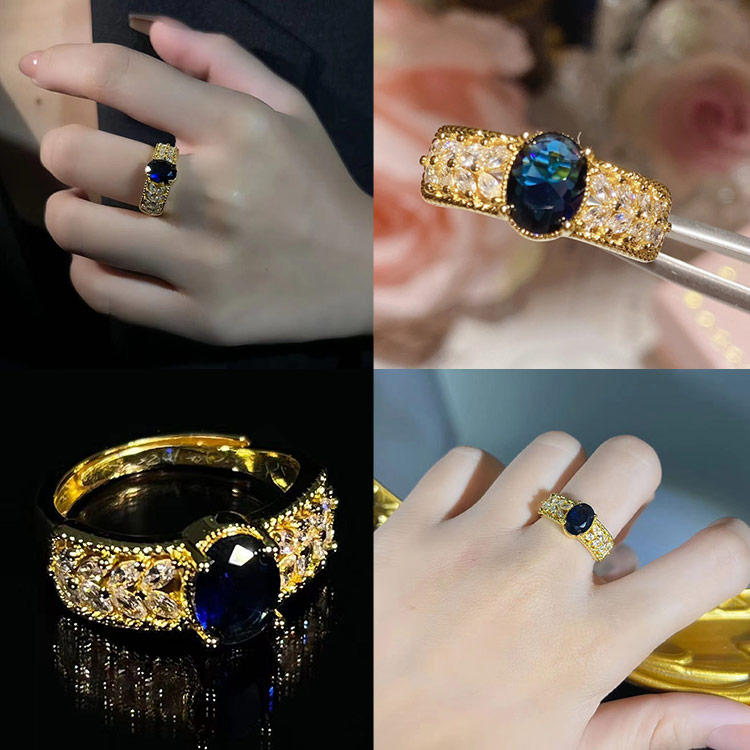 Penjualan Hari Kemerdekaan - Simbol Panen dan Harapan - Cincin Emas 18K Bentuk Bulir Gandum dengan Zirconia - Termasuk Kotak Hadiah Gratis