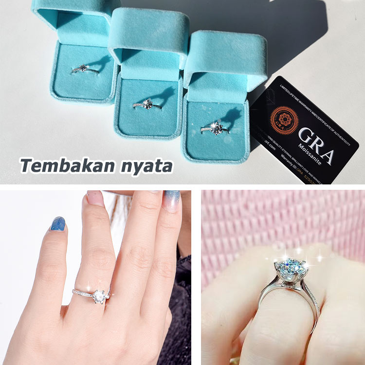 penjualan hari valentaine -Cincin Moissanite S925-Bersinar seumur hidup