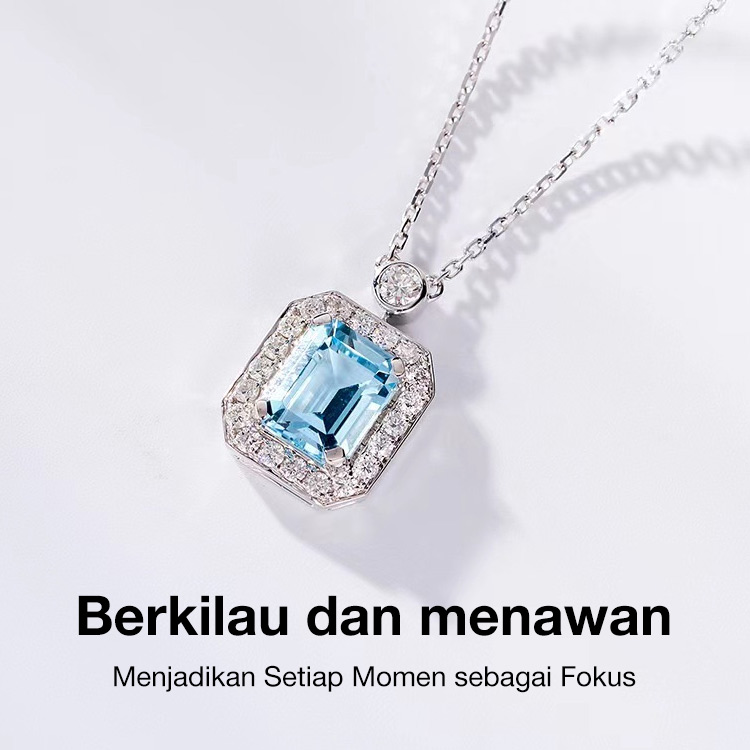 Promosi Tahun Baru Islam-Tambahkan 60rb dapatkan gelang - Kalung Berlian Biru Mewah. Dengan kotak perhiasan gratis