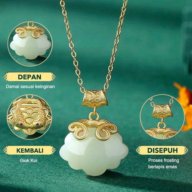 Jade Koi Gold Necklace - Membawa Keberuntungan, Kekayaan dan Kesehatan
