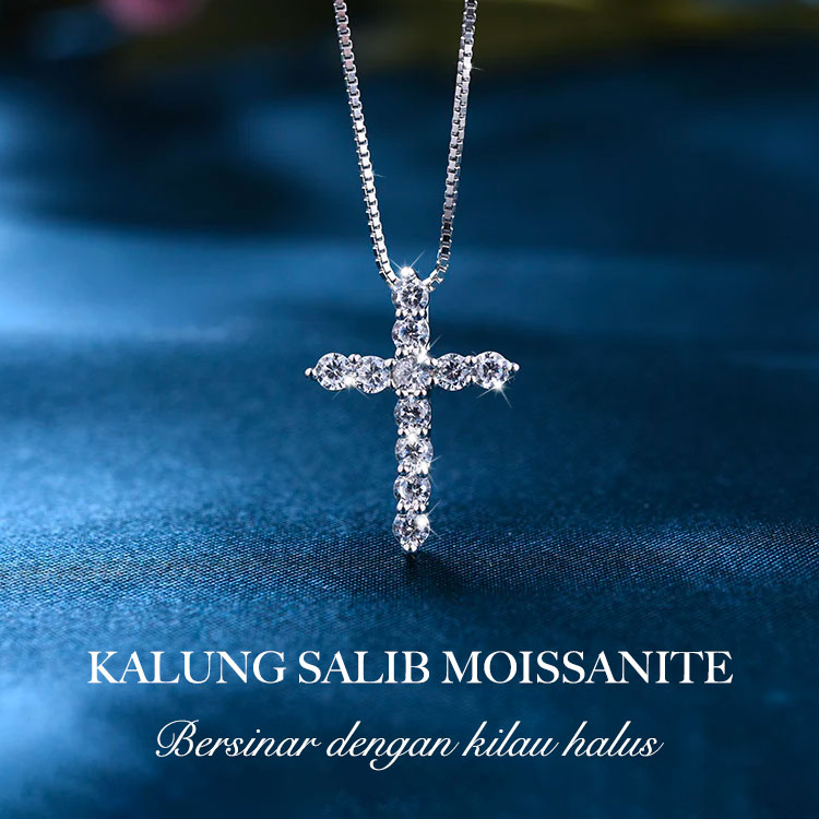 Kalung Salib Moissanite