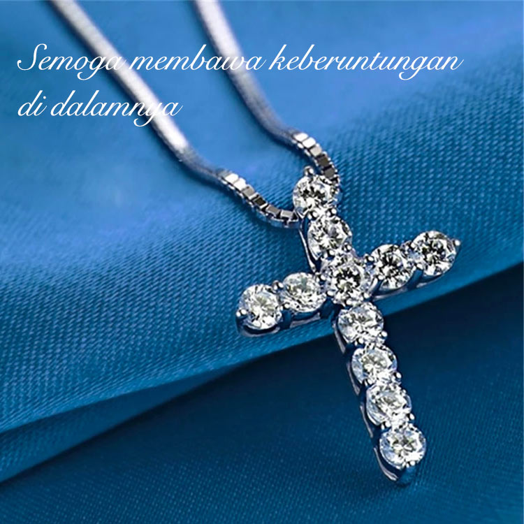 Kalung Salib Moissanite