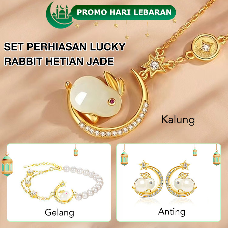 Set Perhiasan Jade Lucky Rabbit - Membawa keberuntungan, kekayaan, kedamaian dan cinta - hadiah terbaik