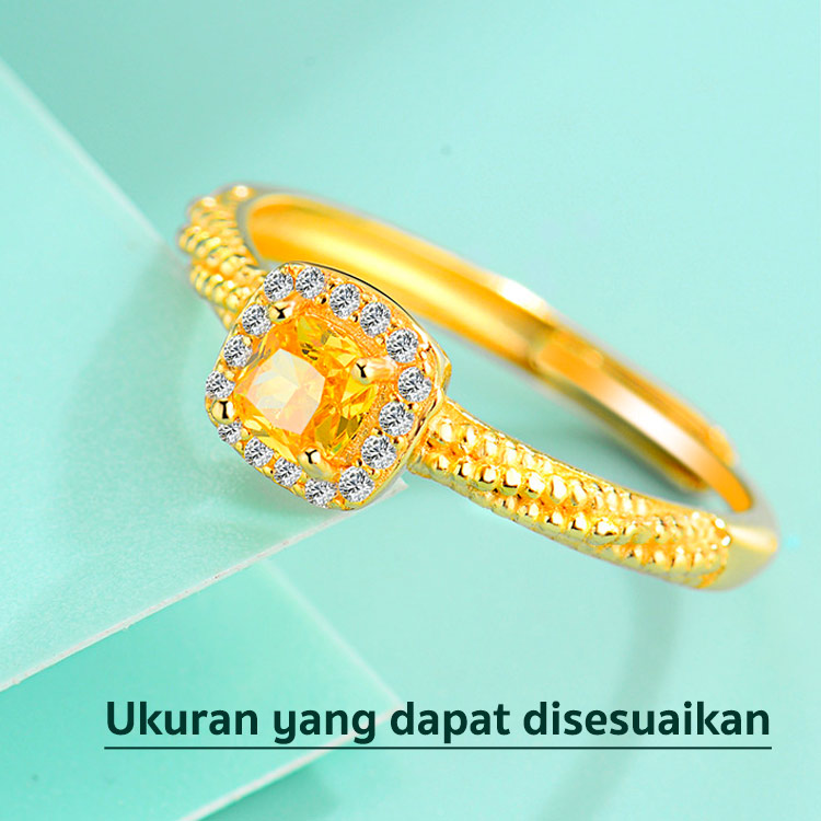 Citrine Gula Batu & Set Perhiasan Berlian-Menarik kekayaan, kemakmuran, dan kesuksesan-Kotak hadiah yang indah sebagai barang gratisan