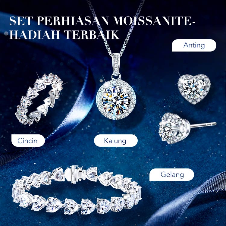 Set Perhiasan Moissanite-Hadiah terbaik