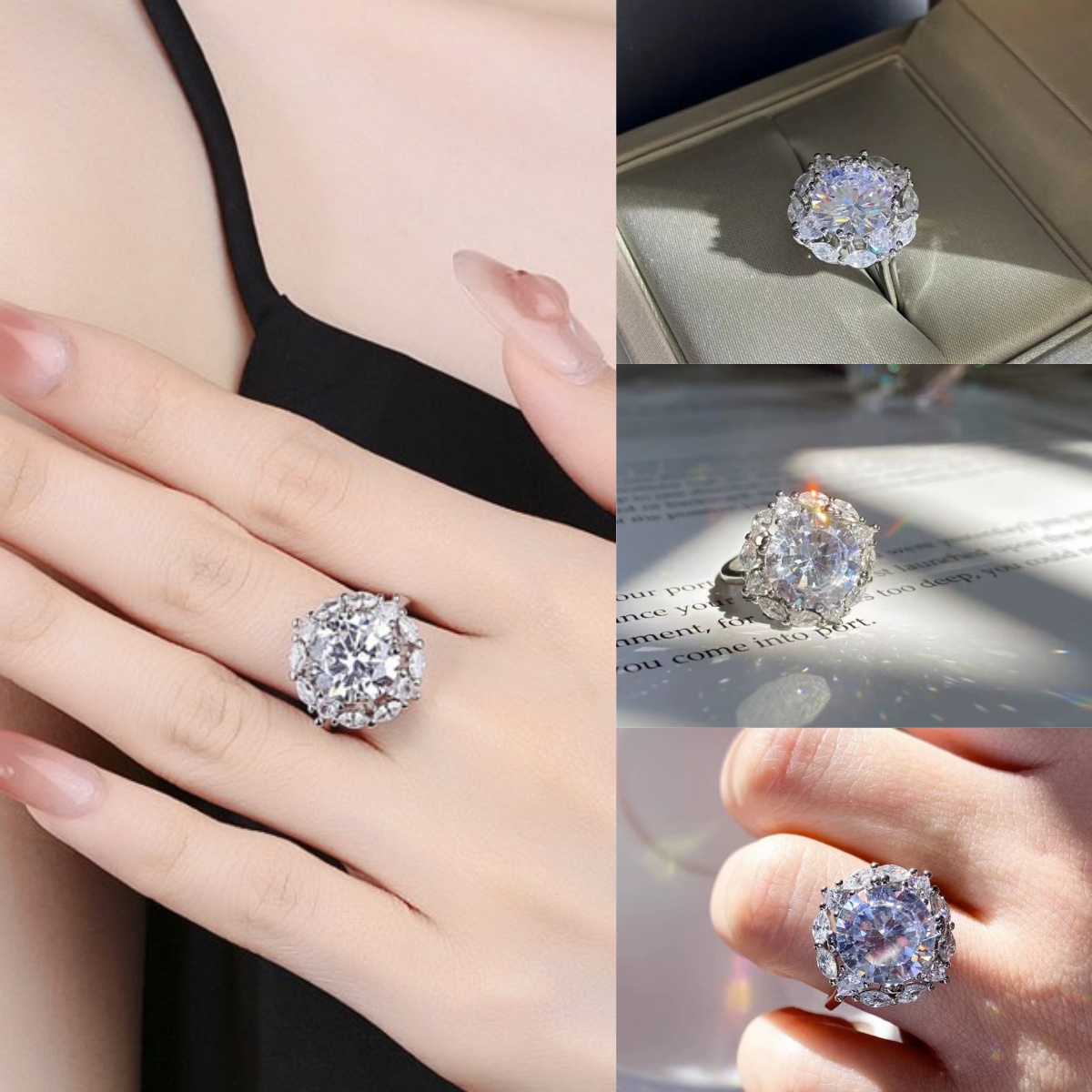 Promosi Ramadhan - Set Perhiasan Moissanite 5 Karat - Sertifikat GRA, kotak hadiah gratis