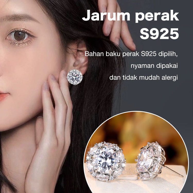 Promosi Ramadhan - Set Perhiasan Moissanite 5 Karat - Sertifikat GRA, kotak hadiah gratis