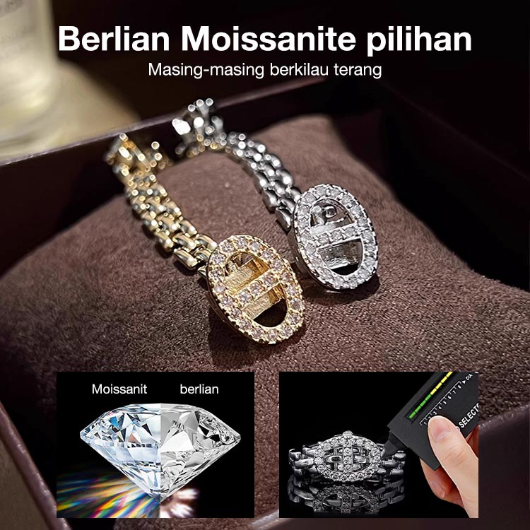Lebih terang dari berlian - Set Perhiasan Farandole Moissanite - Sertifikat GRA, kotak hadiah gratis	