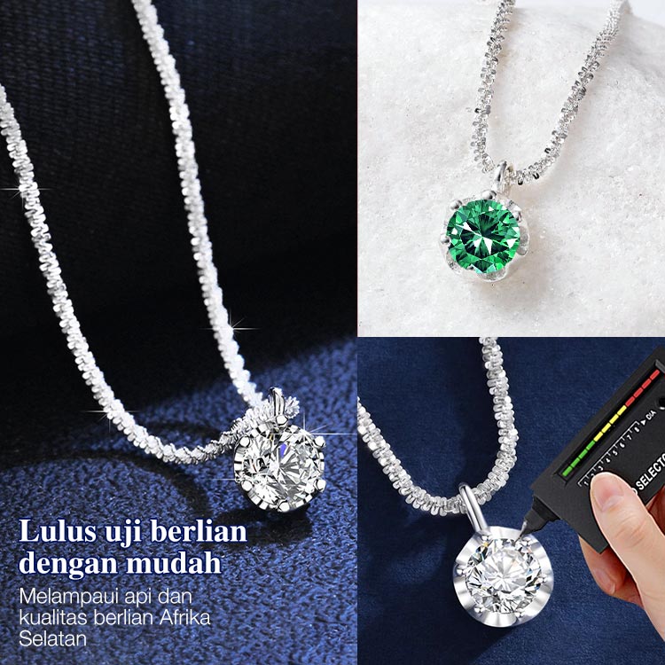 Promosi Ramadhan-Diskon waktu terbatas 30rb - Set Gelang Kalung Moissanite Berkilau - Sertifikat GRA. Kotak perhiasan gratis