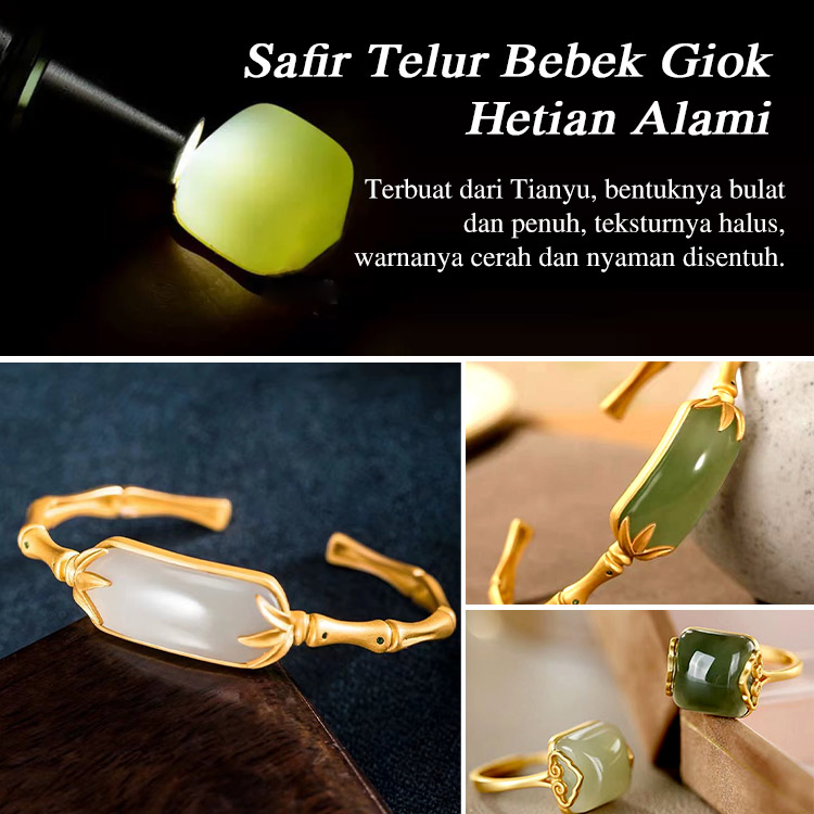 6.18 Promosi Pertengahan Tahun-Set Perhiasan Giok BAMBU Mewah-Beli satu set hemat Rp254700