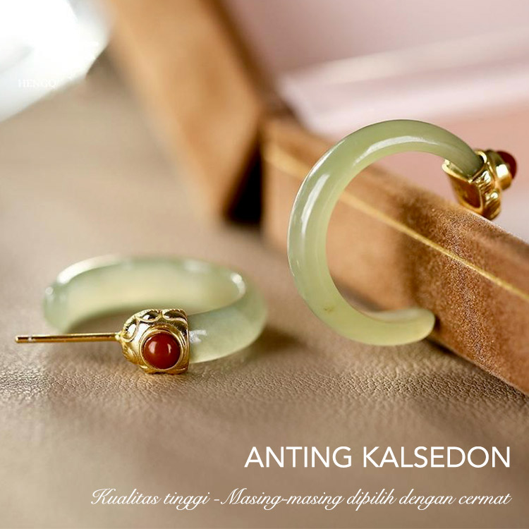 Set Anting Gelang Jingle Chalcedony Alami